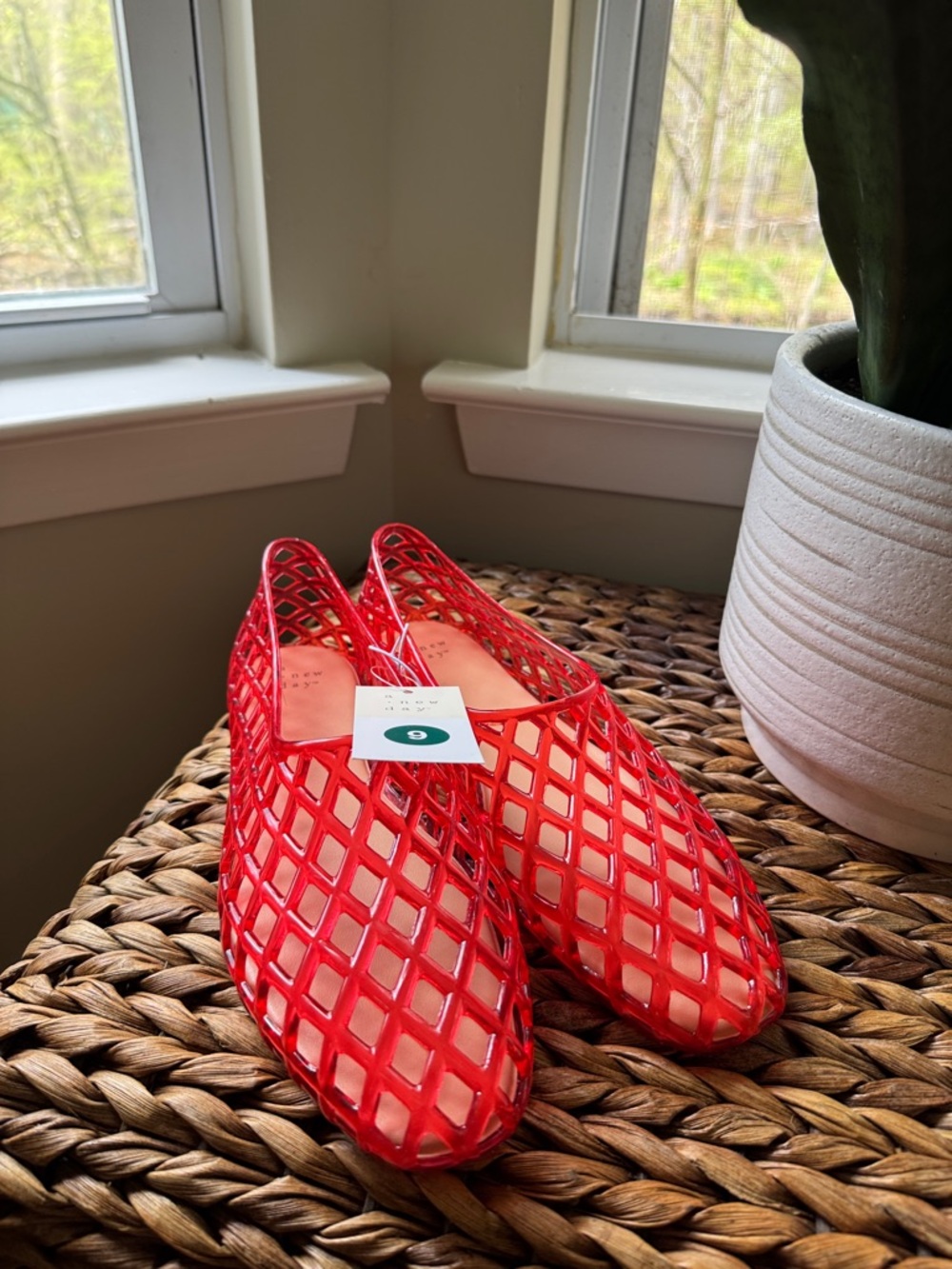 Red Women’s Jelly Slip-On Flats